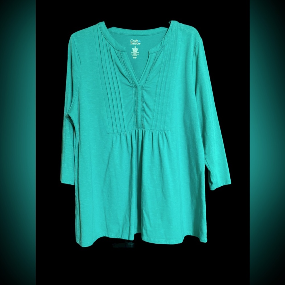 Croft & Barrow Kelly Green 3/4 sleeve XL